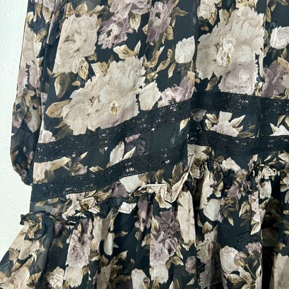 NWT En Saison Rena Mini Babydoll Black Floral Dress Plus Size 2X - Picture 11 of 16